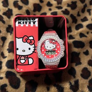 Hello Kitty Red and White Watch in Gift Tin